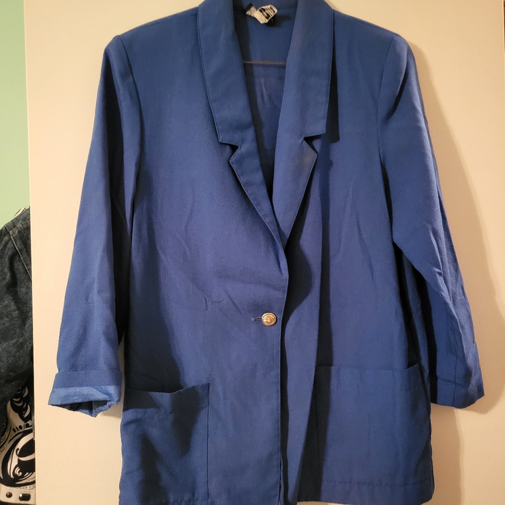 Blue Blazer with Gold Button